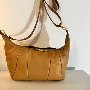 Hammitt Morgan Crossbody Leather Shoulder Bag Toast Tan Gold